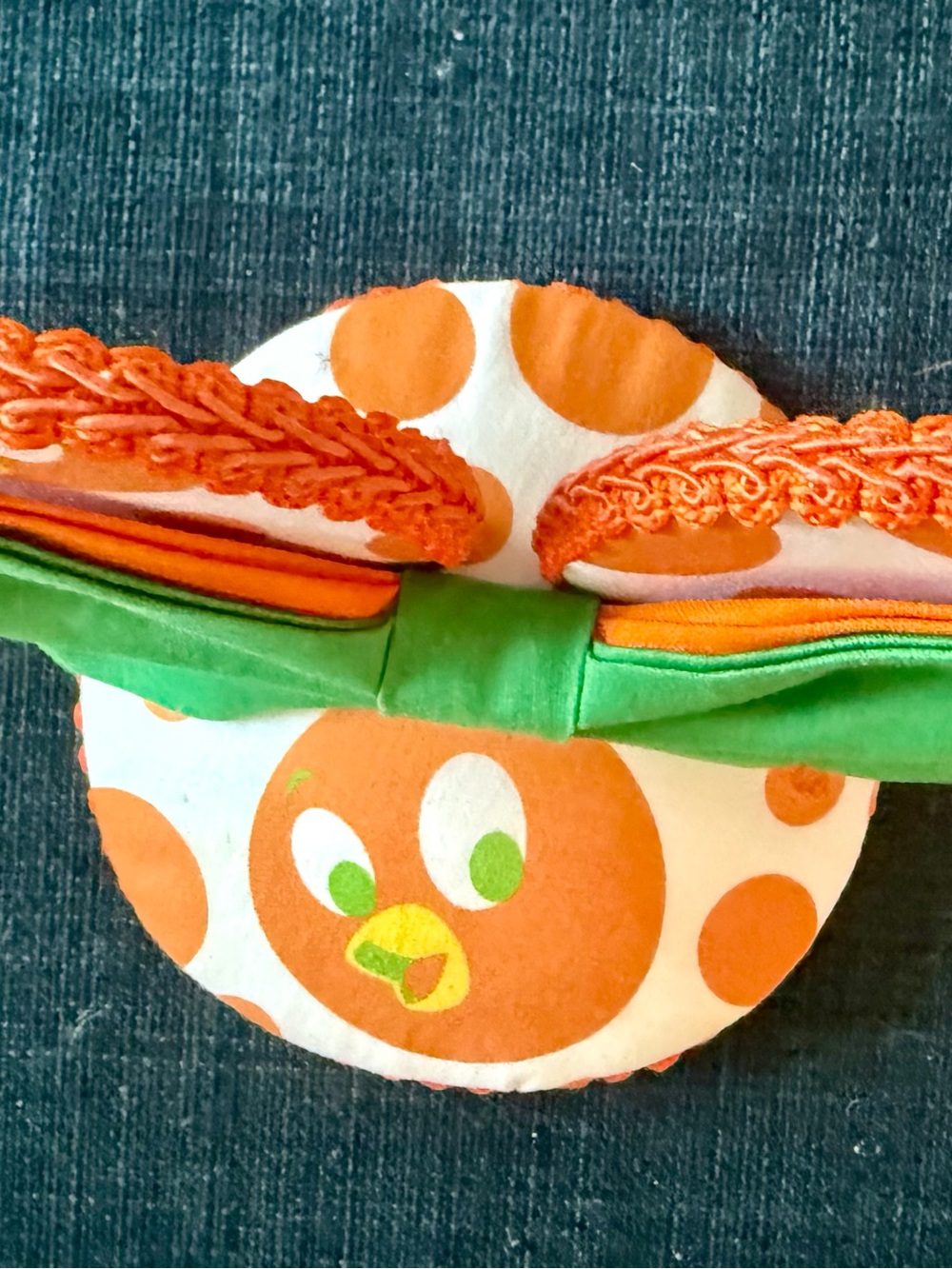 Hat & Mouse Disney Orange Bird Minnie Ears Fascinator Hair Clip - Picture 2 of 4